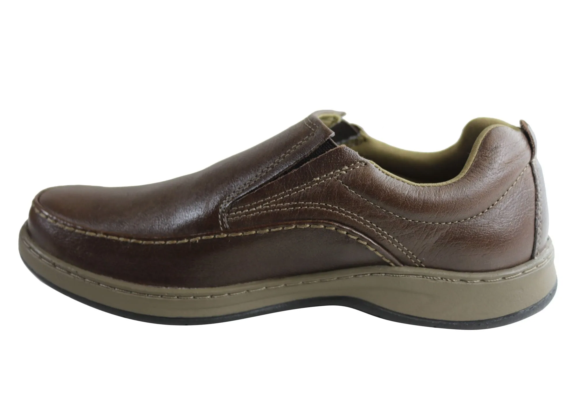 Bradok Mens Classic Slip On Comfortable Leather Shoes Made In Brazil