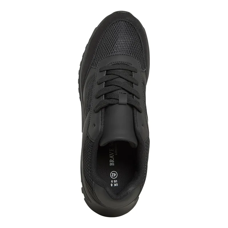 Brave Soul Mens Ontario Trainers Black Mono