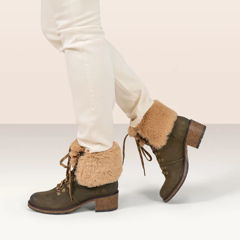 Brooklyn Weather-Friendly Fur Lace Up Boot