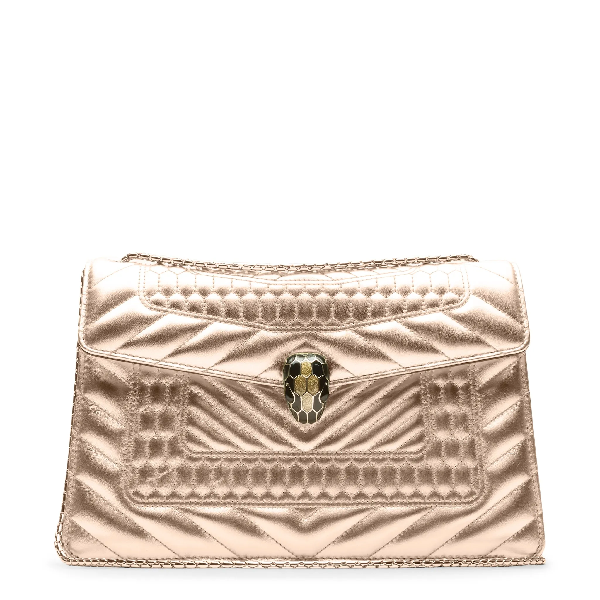 Bvlgari Serpenti Nappa Leather Bag Gold