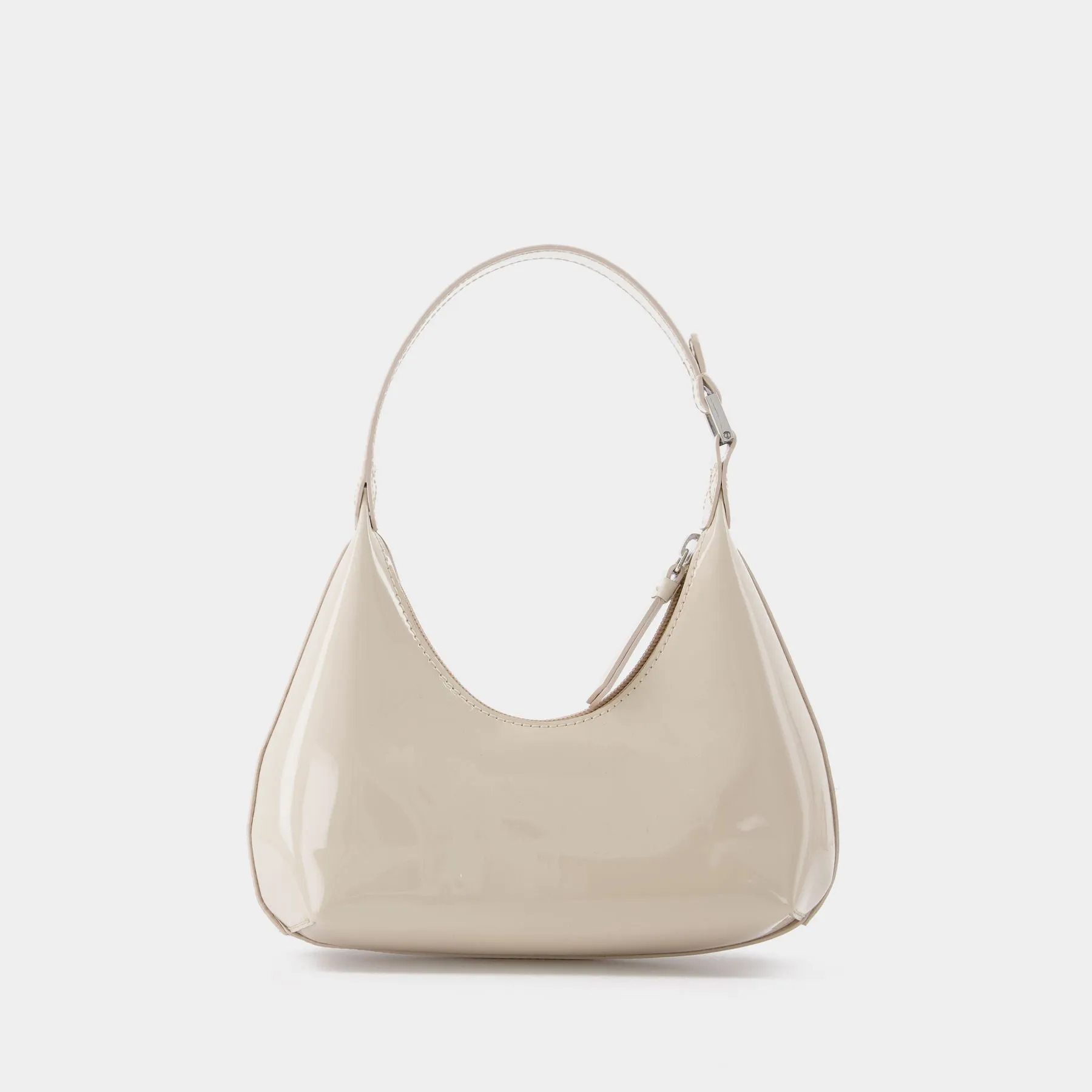 By Far  Baby Amber Bag in Beige Patent Leather