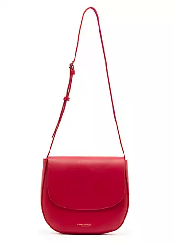 Campo Marzio Kym Cherry Red Faux Leather Saddle Bag