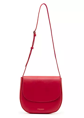 Campo Marzio Kym Cherry Red Faux Leather Saddle Bag