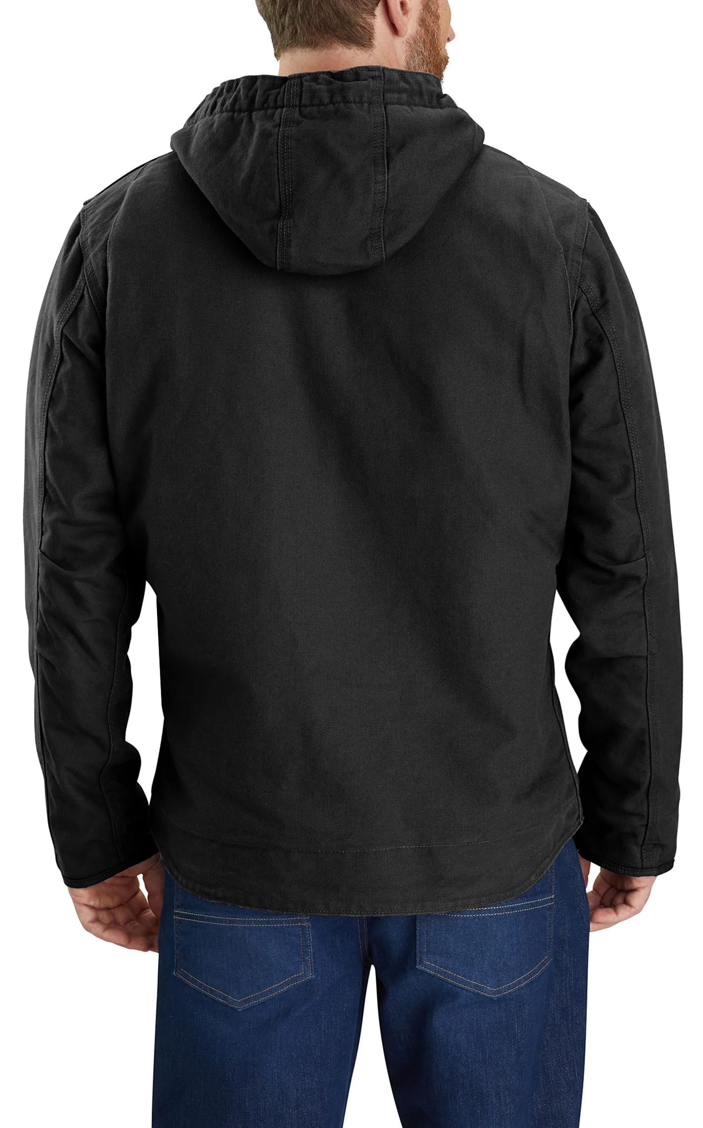 Carhartt Men's Black Duck Sherpa-Lined Canvas Hooded Jacket