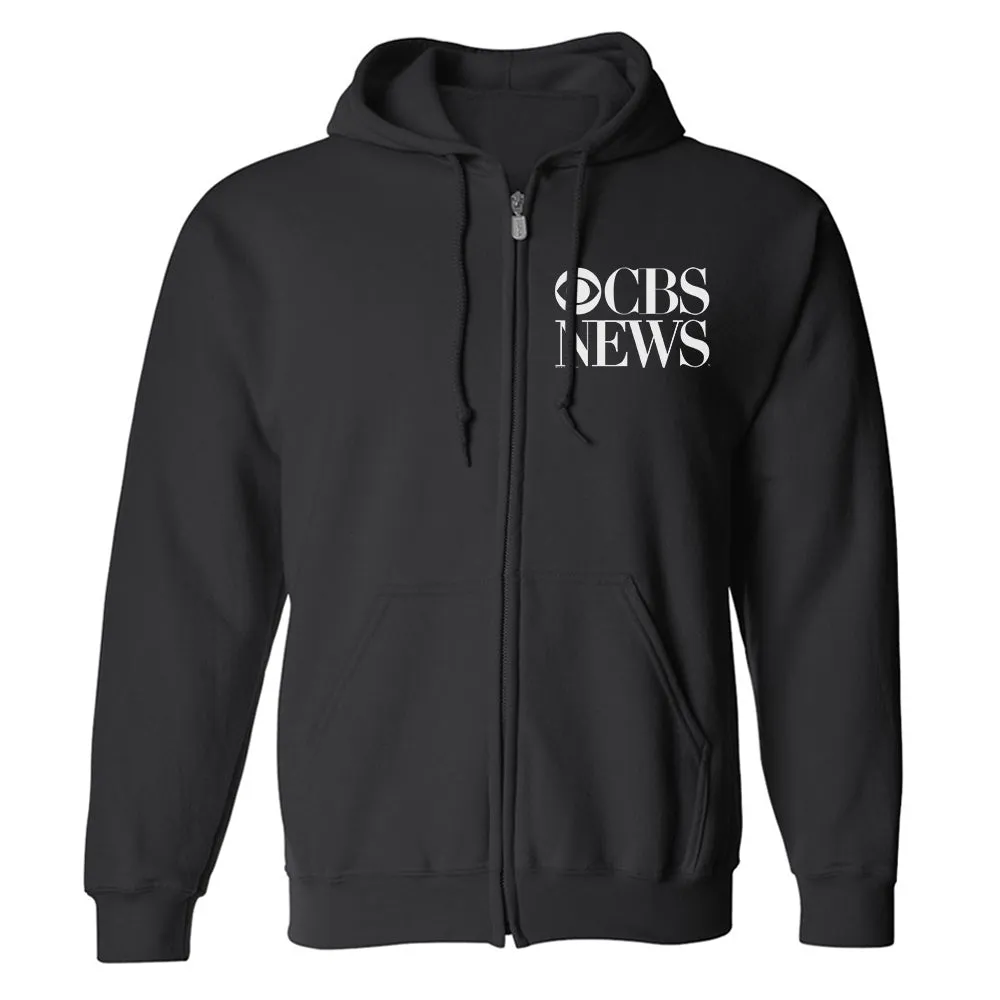 CBS News Vintage Logo Fleece Zip-Up Hooded Sweatshirt