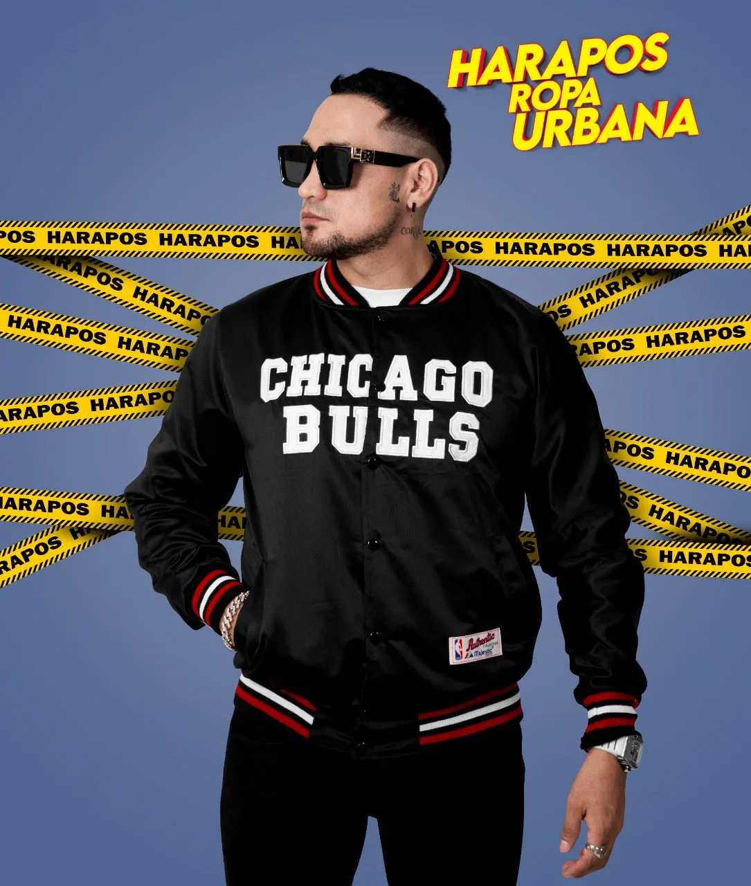 Chamarra Bomber chicago bulls negro