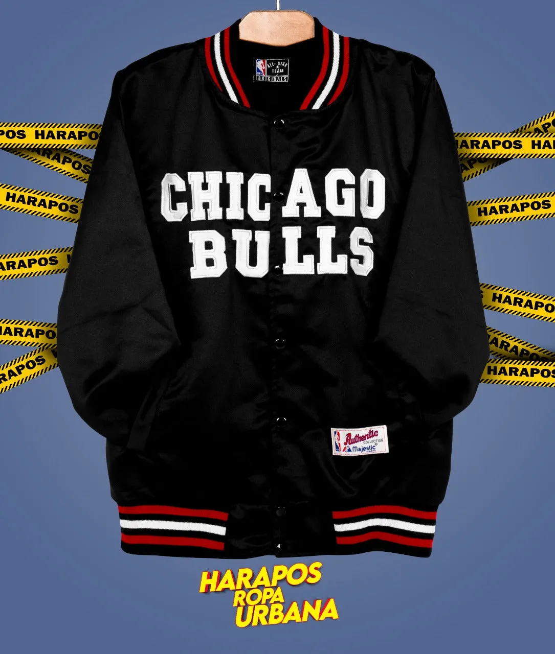 Chamarra Bomber chicago bulls negro