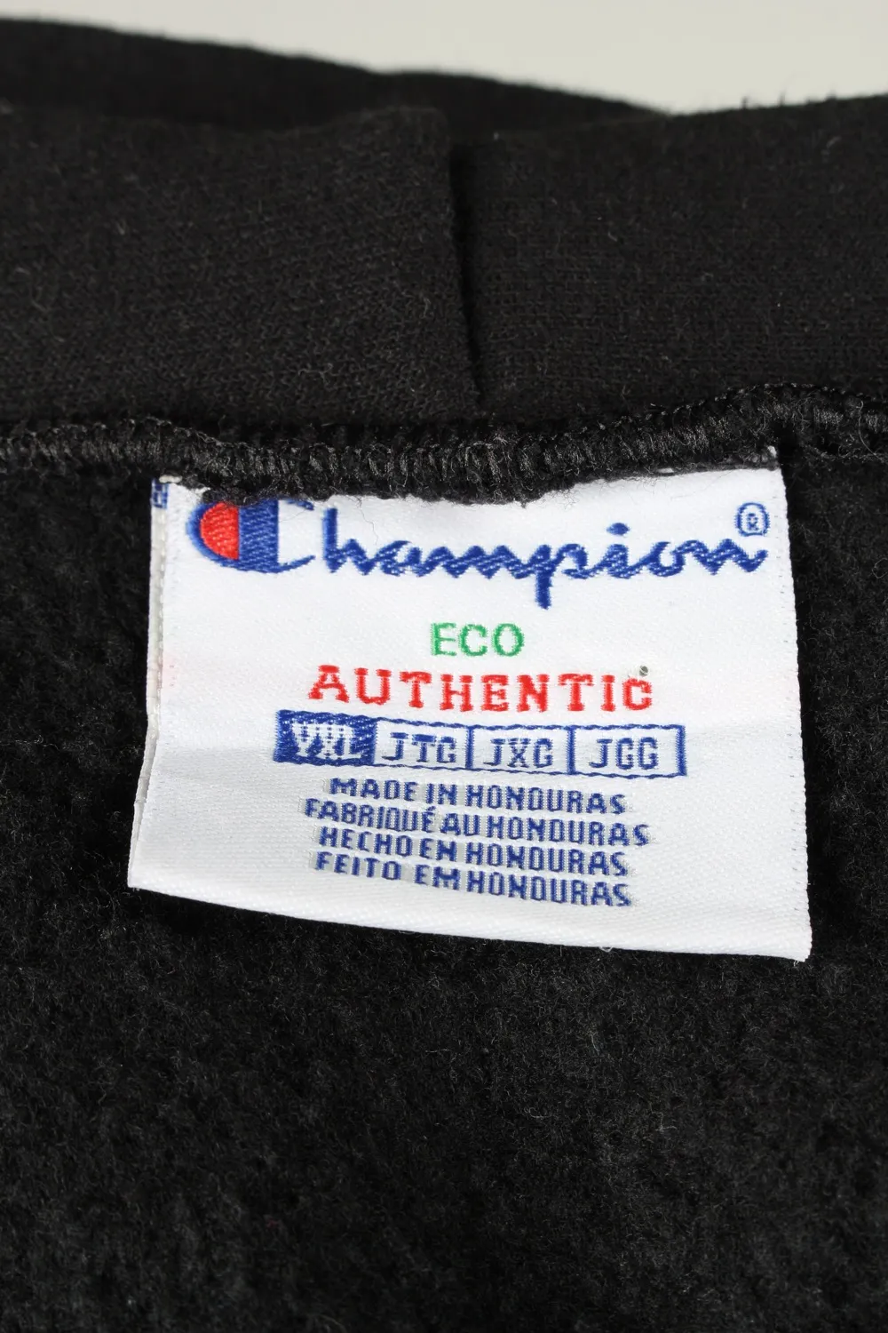 Champion Zip Up Hoodie Sweatshirt 90s Black XL - Pepper Tree London