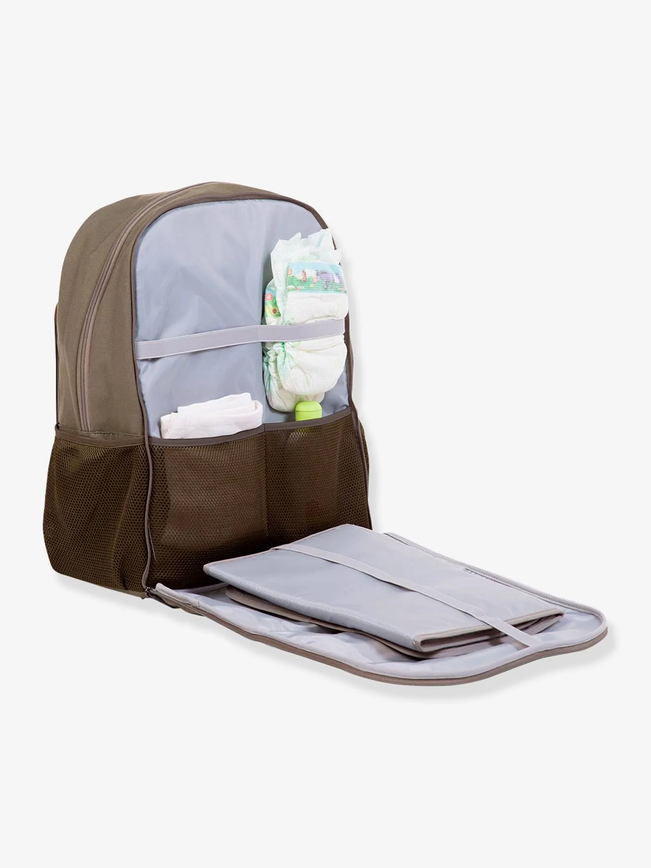 Changing Backpack, Daddy Bag by CHILDHOME - green light solid with design