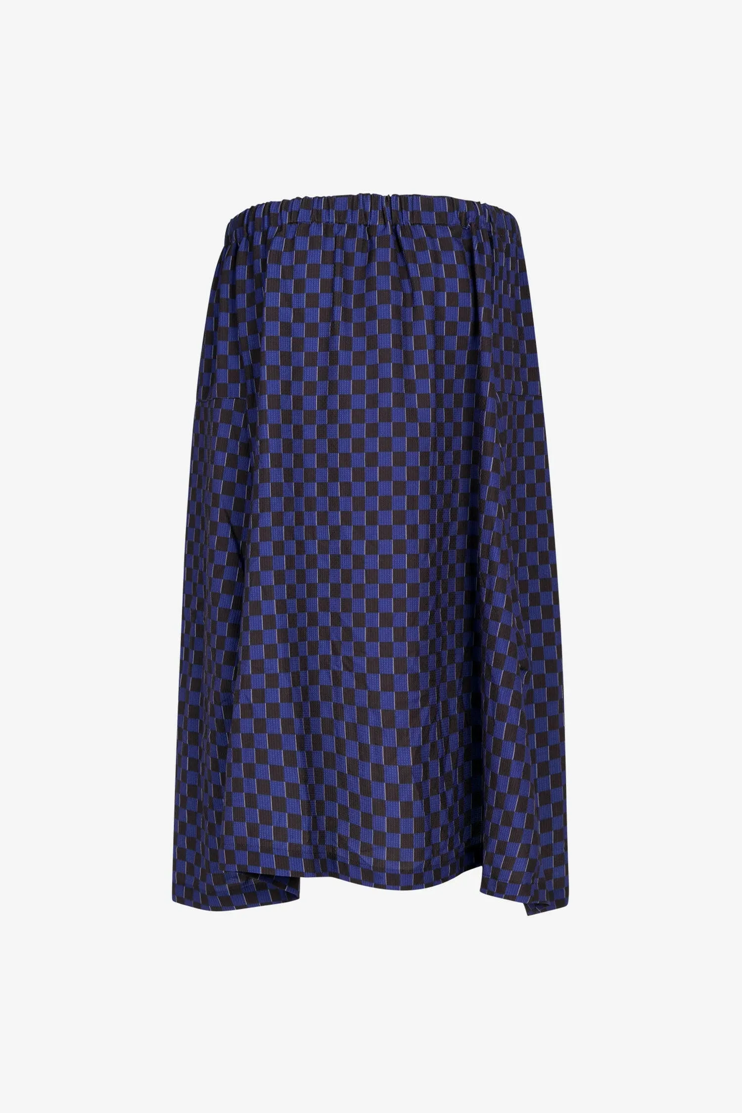 Checked Asymmetric Hem Skirt