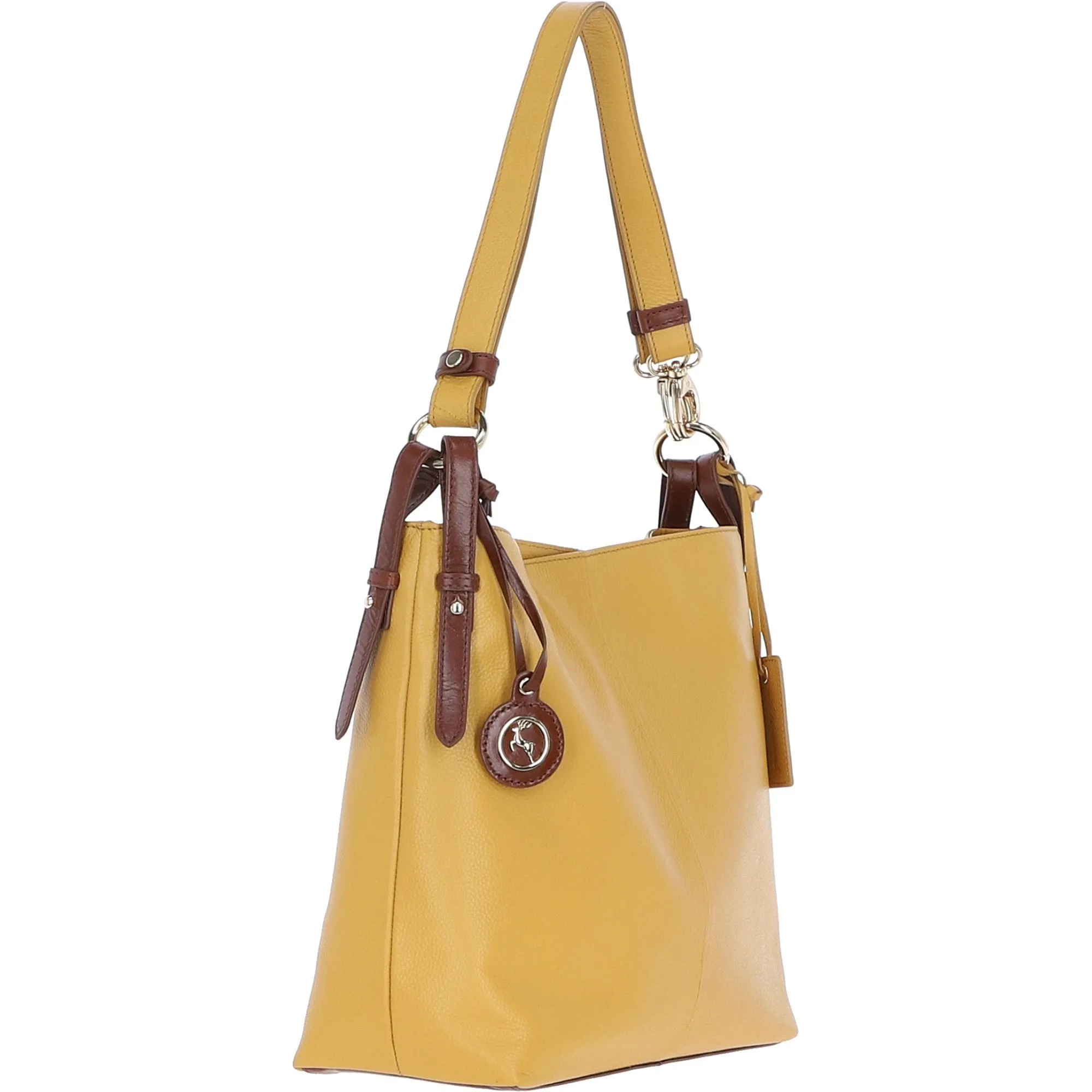 Chic Shoulder Bag for Women with Ashwood Charms Mustard/Tan: 62832