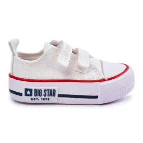 Children's Cloth Sneakers With Velcro Big Star KK374079 White