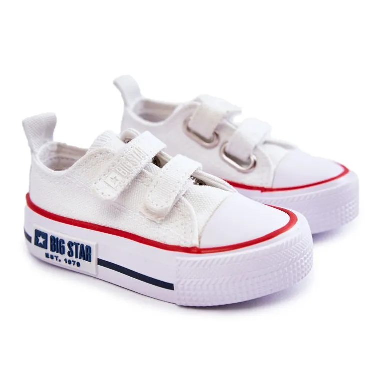 Children's Cloth Sneakers With Velcro Big Star KK374079 White