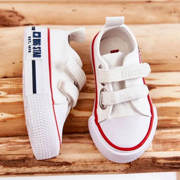 Children's Cloth Sneakers With Velcro Big Star KK374079 White