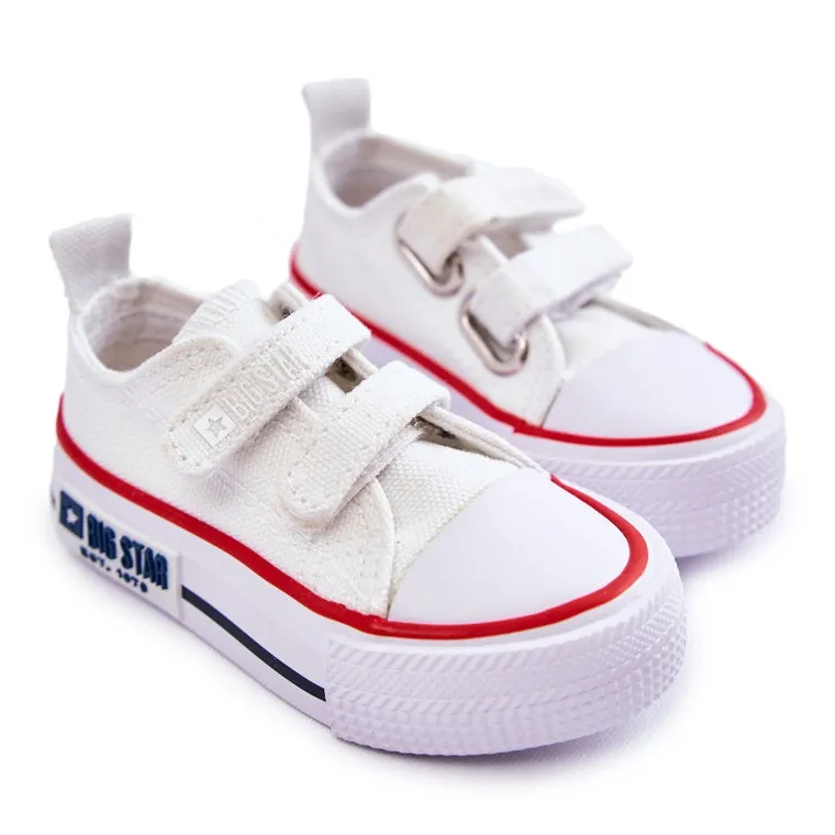 Children's Cloth Sneakers With Velcro Big Star KK374079 White