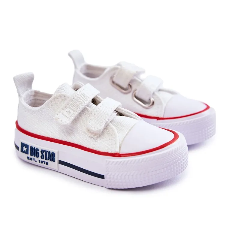 Children's Cloth Sneakers With Velcro Big Star KK374079 White