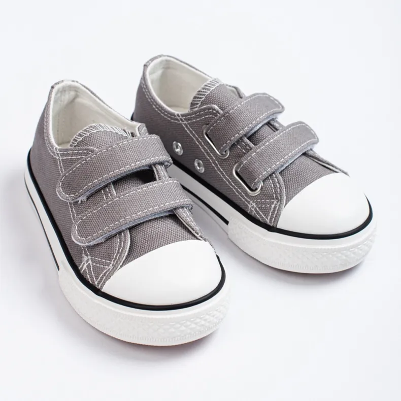 Children's sneakers with velcro gray Vico grey