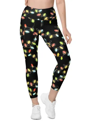 Christmas Lights Leggings With Pockets