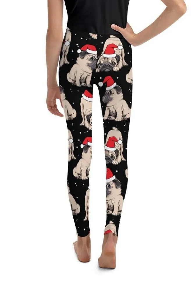 Christmas Pugs Youth Leggings