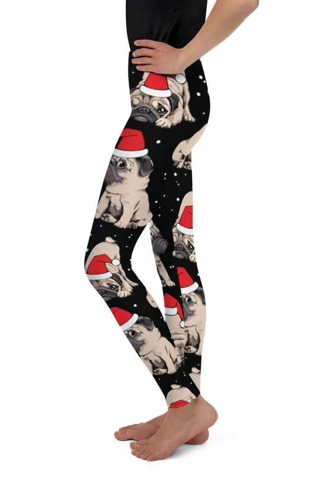 Christmas Pugs Youth Leggings