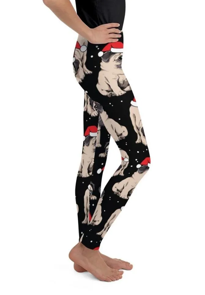 Christmas Pugs Youth Leggings