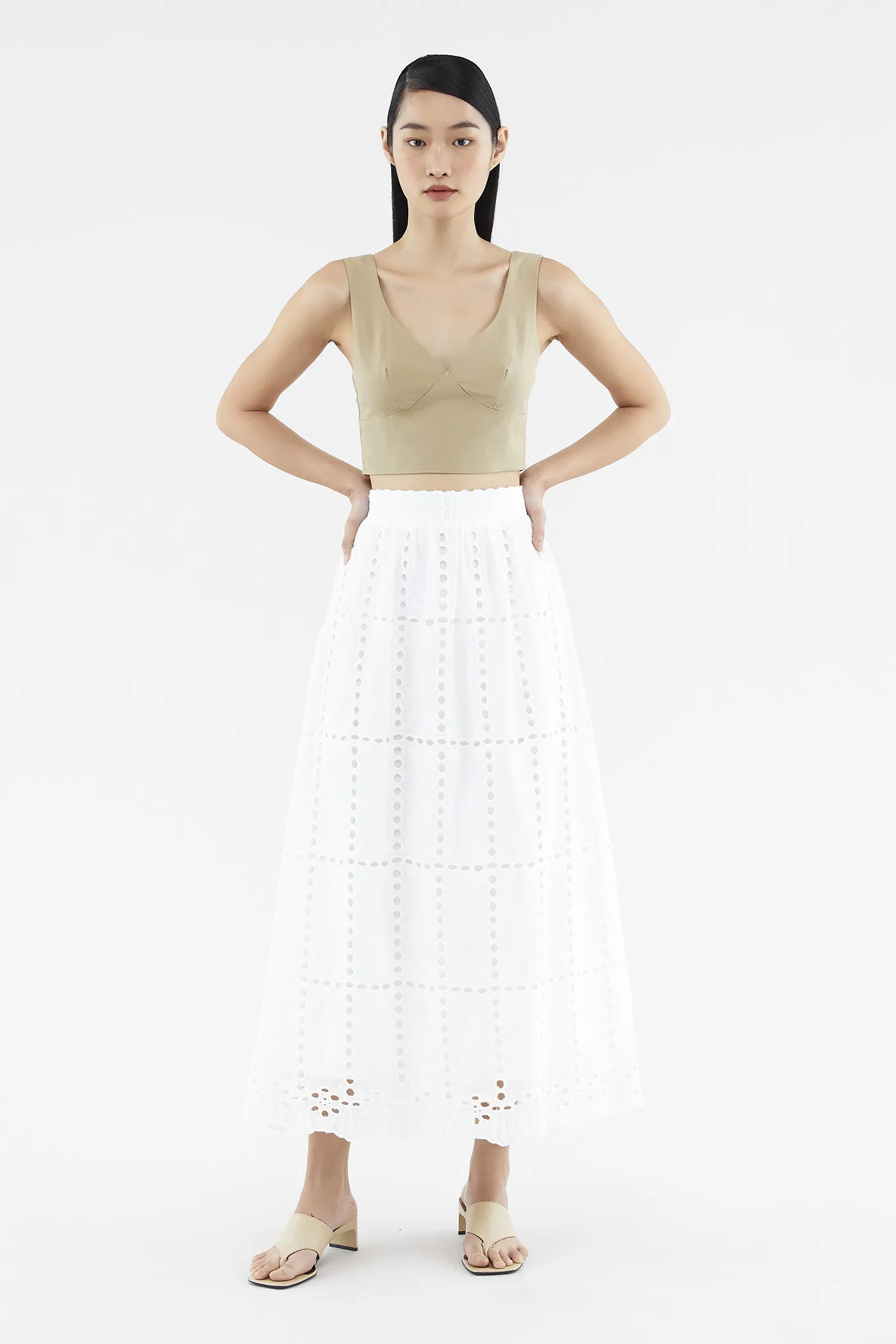 Clarisa Broderie Maxi Skirt