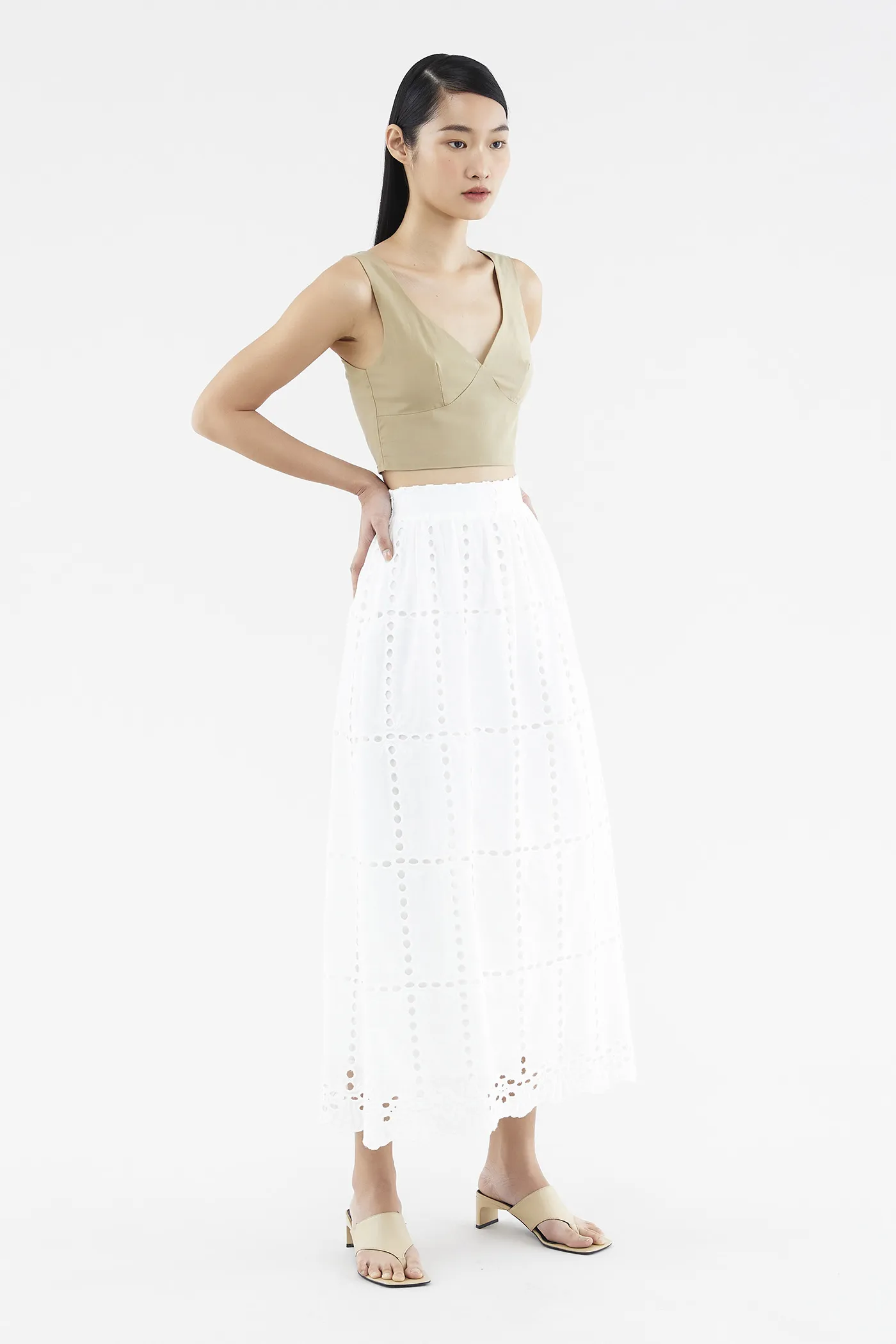 Clarisa Broderie Maxi Skirt