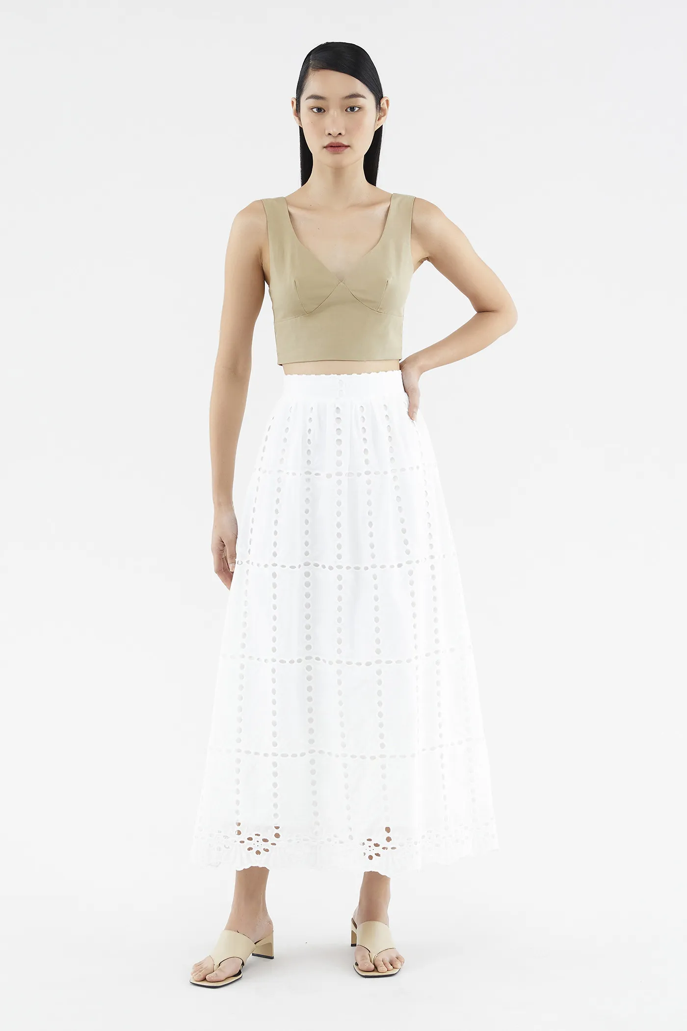 Clarisa Broderie Maxi Skirt