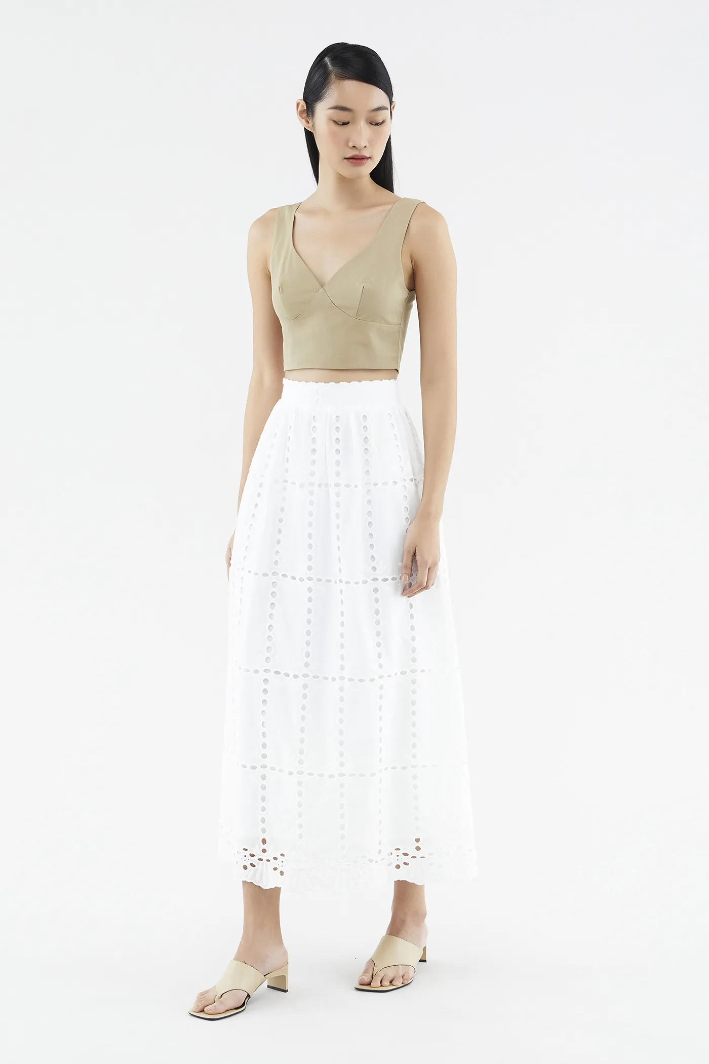 Clarisa Broderie Maxi Skirt