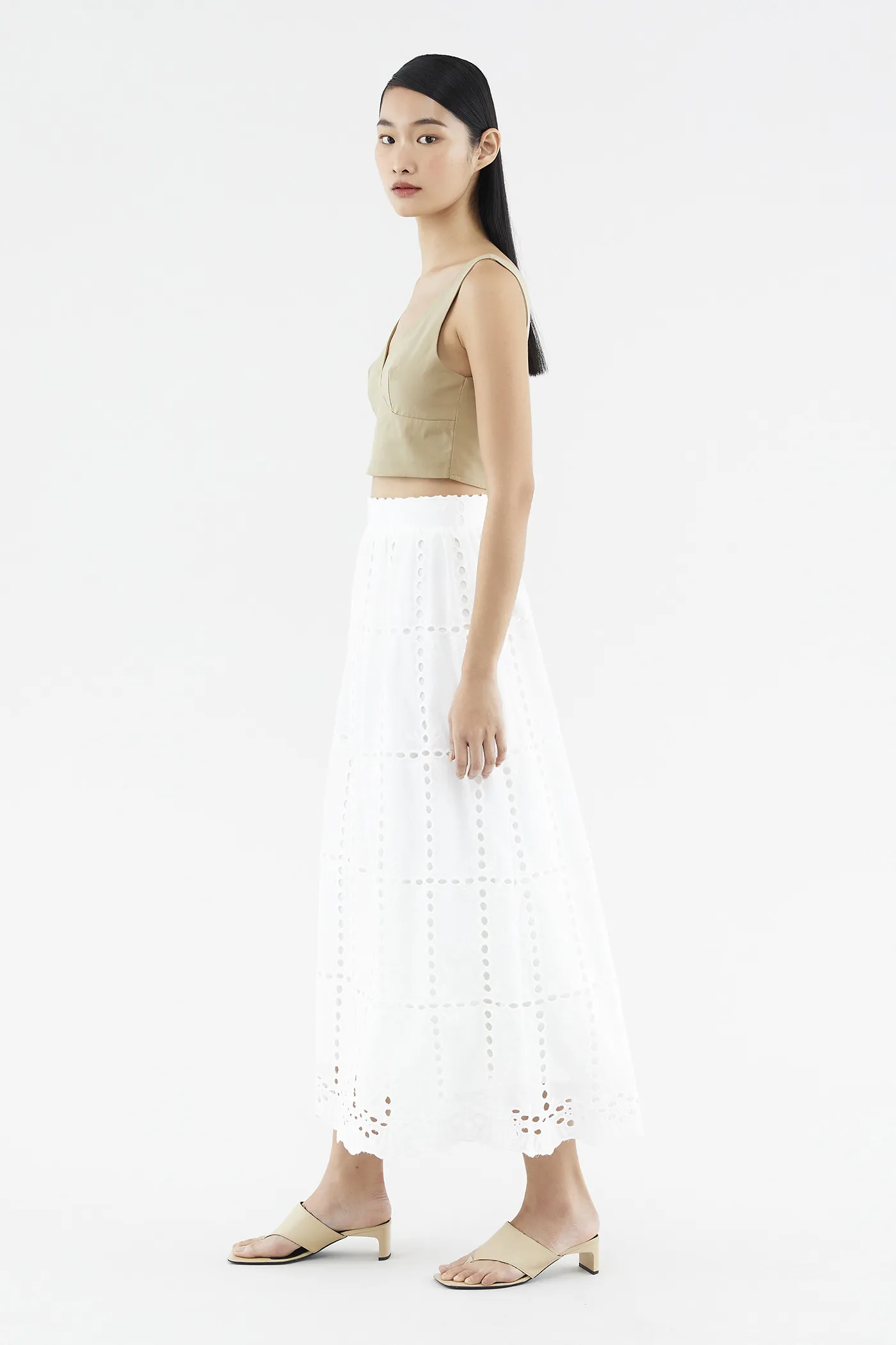 Clarisa Broderie Maxi Skirt