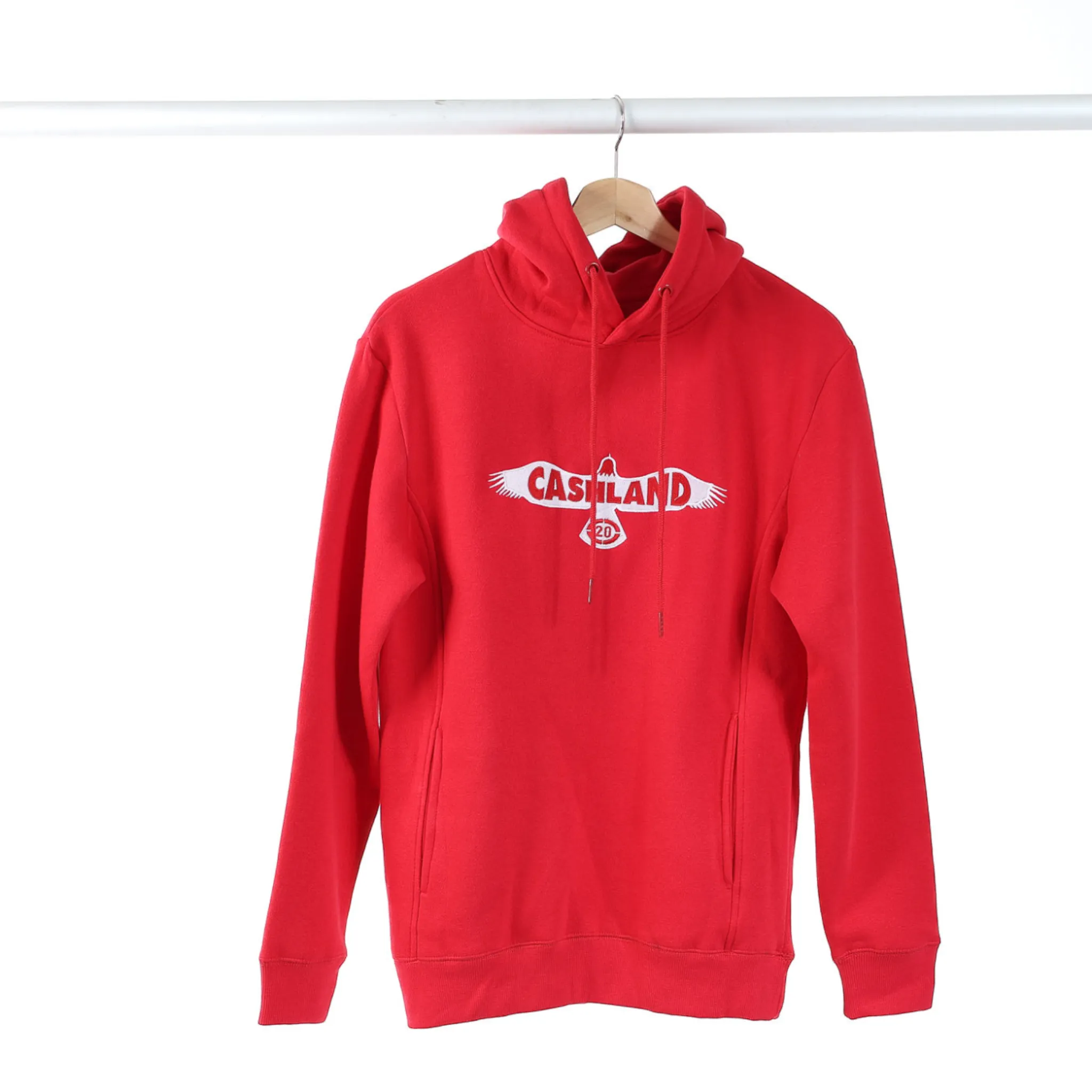 Classic Pull Over Hooded Sweat Jacket : Red