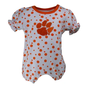 Clemson Polka Dot Girl's Romper