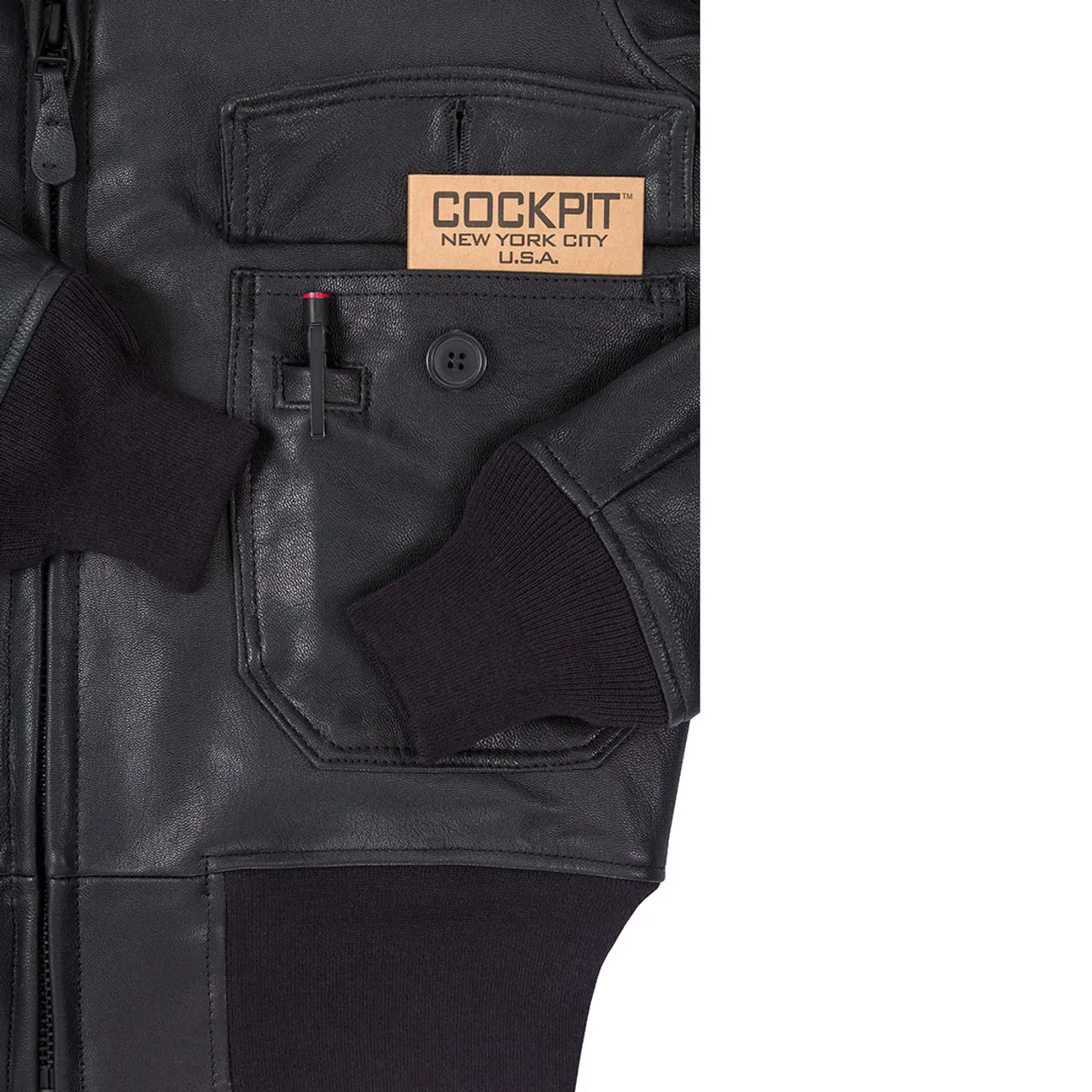 Cockpit USA Black Leather G-1 Military Spec Jacket USA Made