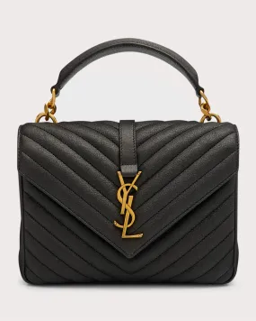 College Medium Flap YSL Shoulder Bag in Quilted Leather