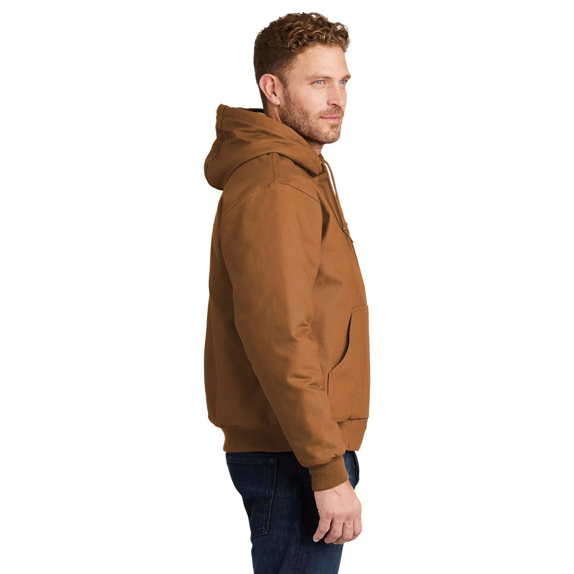 CornerStone TLJ763H Tall Duck Cloth Hooded Work Jacket - Duck Brown