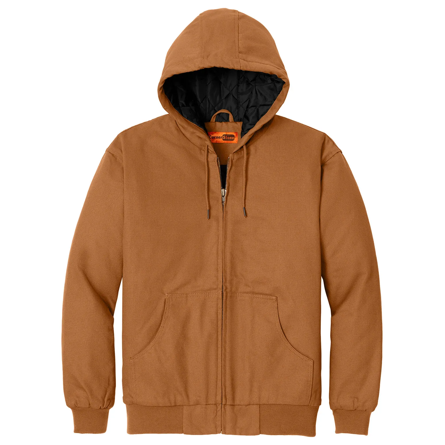 CornerStone TLJ763H Tall Duck Cloth Hooded Work Jacket - Duck Brown