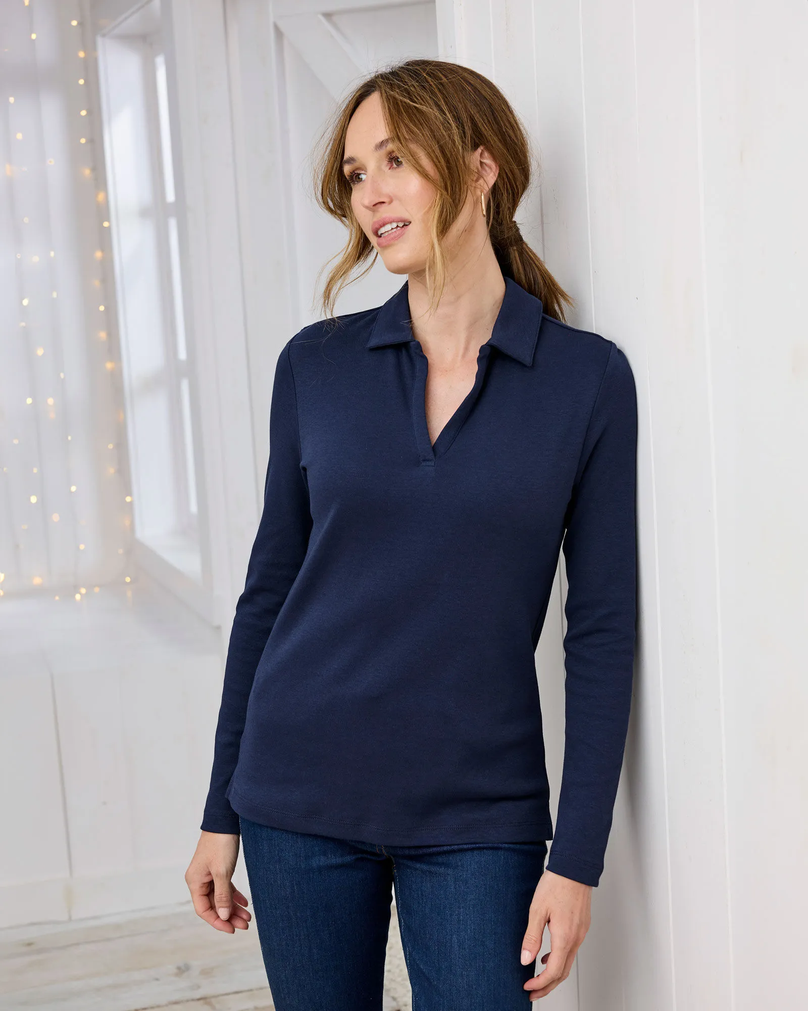 Cosy-Up Long Sleeve Polo Shirt