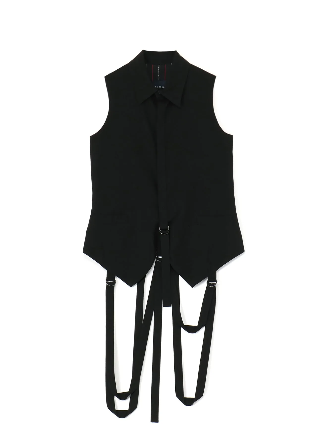 COTTON TENCEL LAWN HANGING STRAP COLLAR VEST