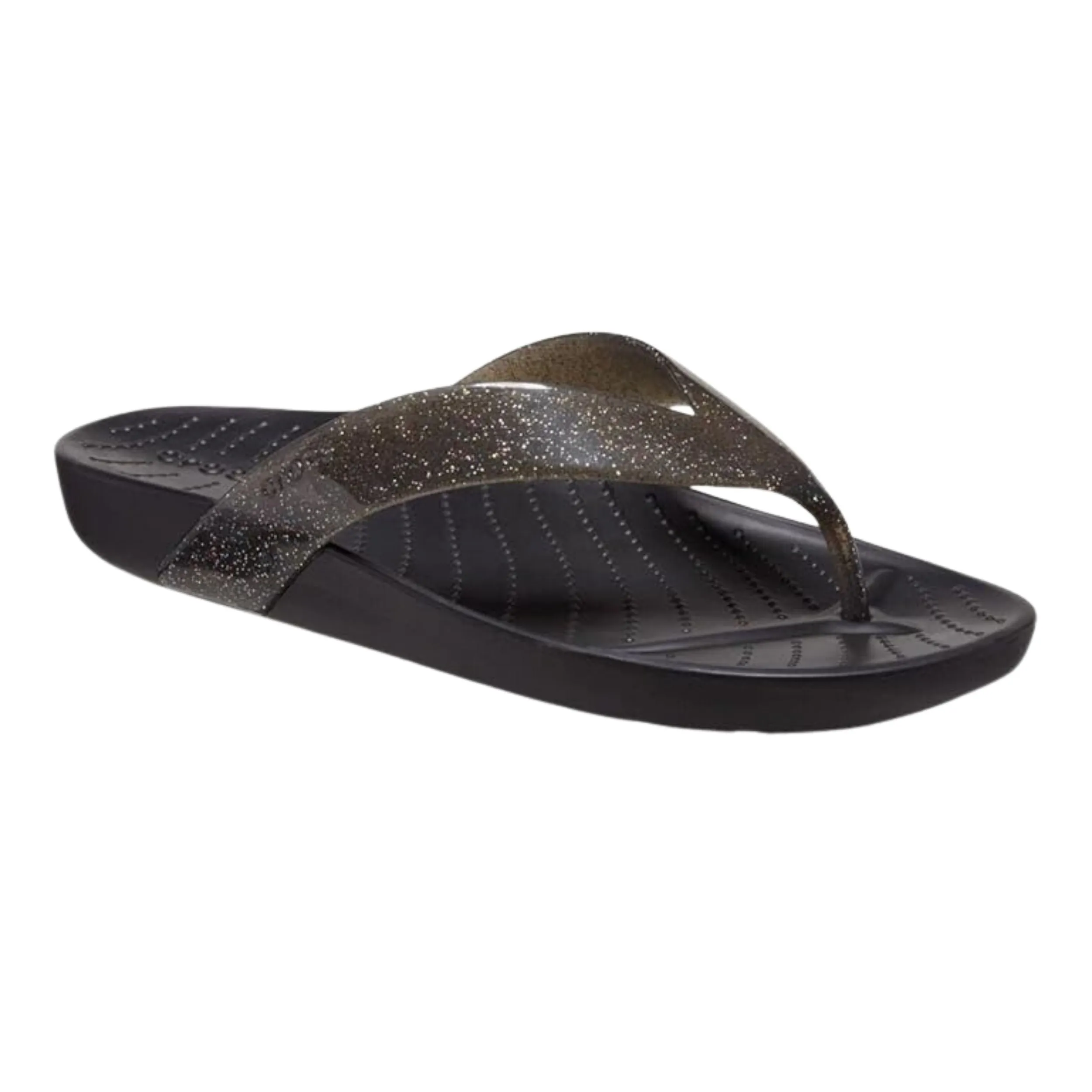 Crocs Women's Splash Glitter Flip Blk Slipper