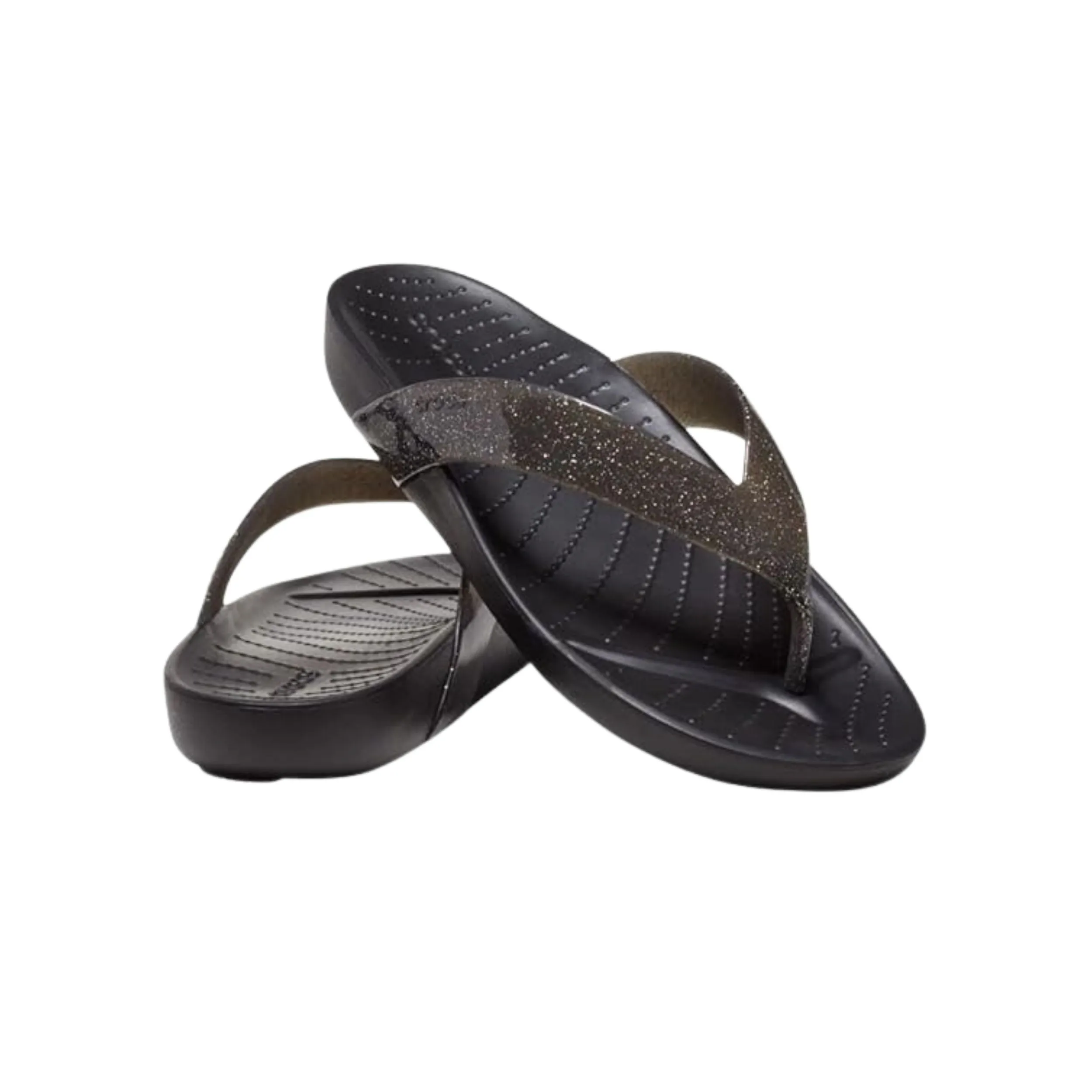 Crocs Women's Splash Glitter Flip Blk Slipper