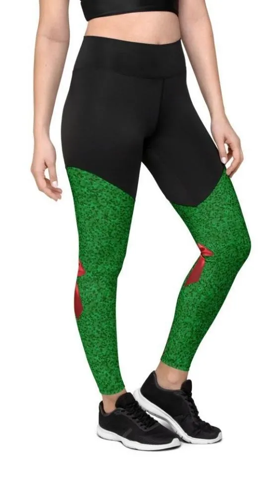 Cute Christmas Bow Compression Leggings