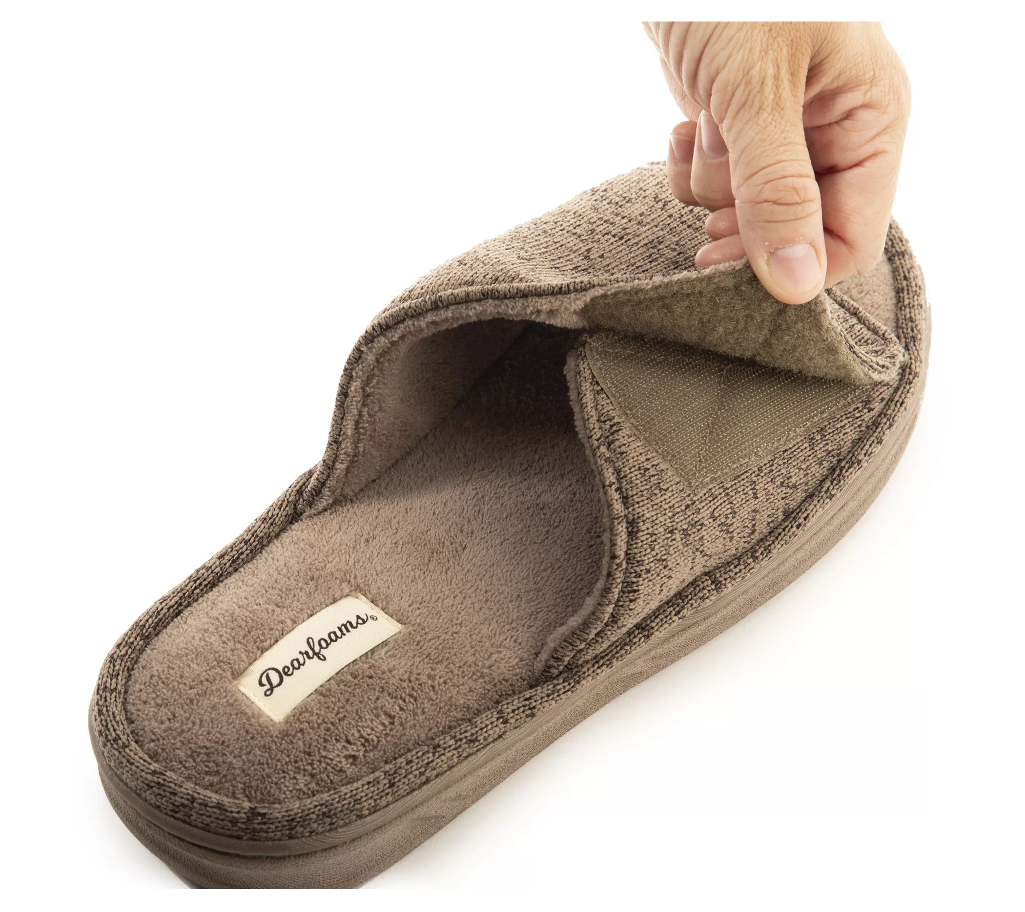 Dearfoams Men's Adjustable Memory Foam Slide Slipper - Chase