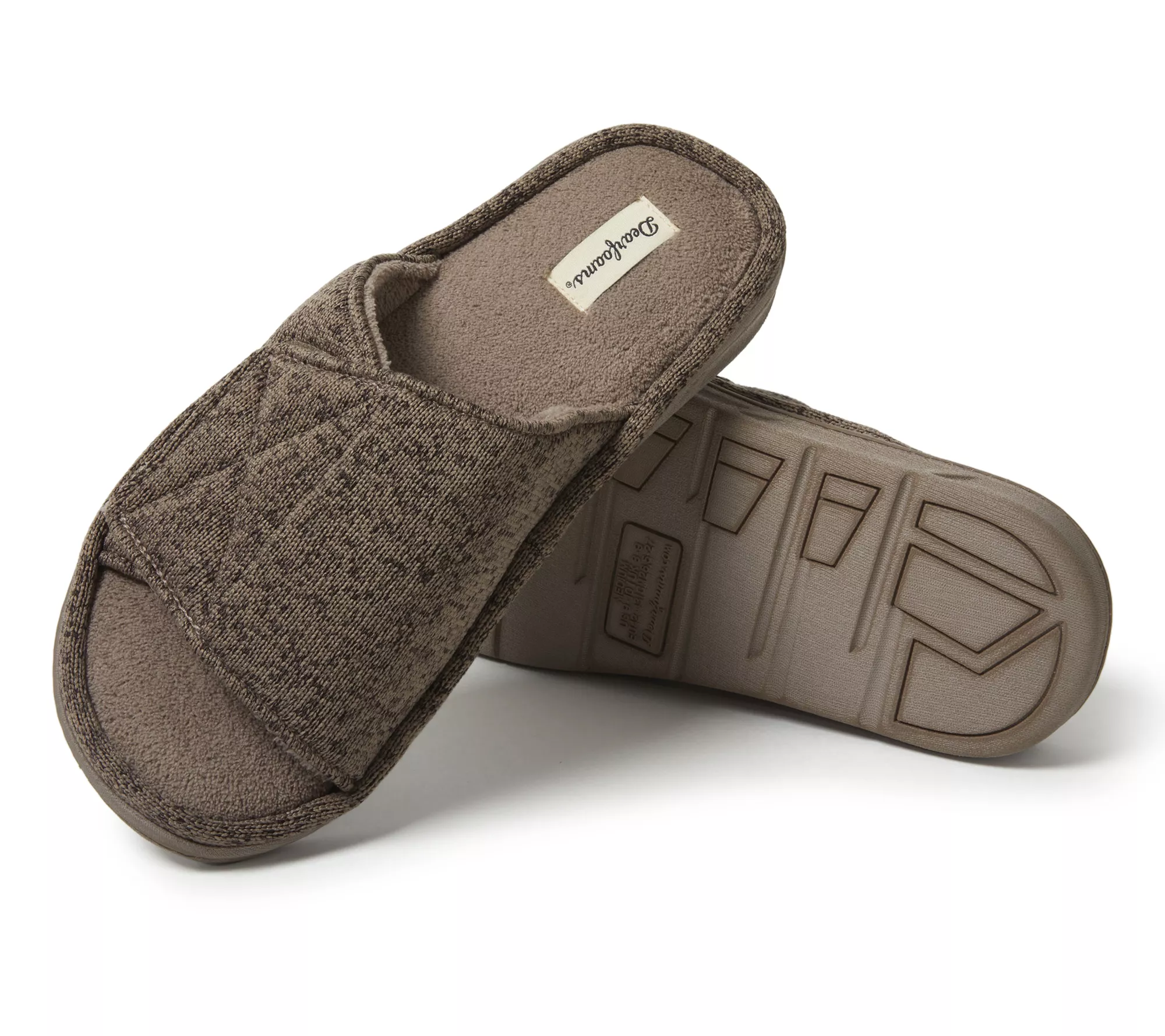 Dearfoams Men's Adjustable Memory Foam Slide Slipper - Chase