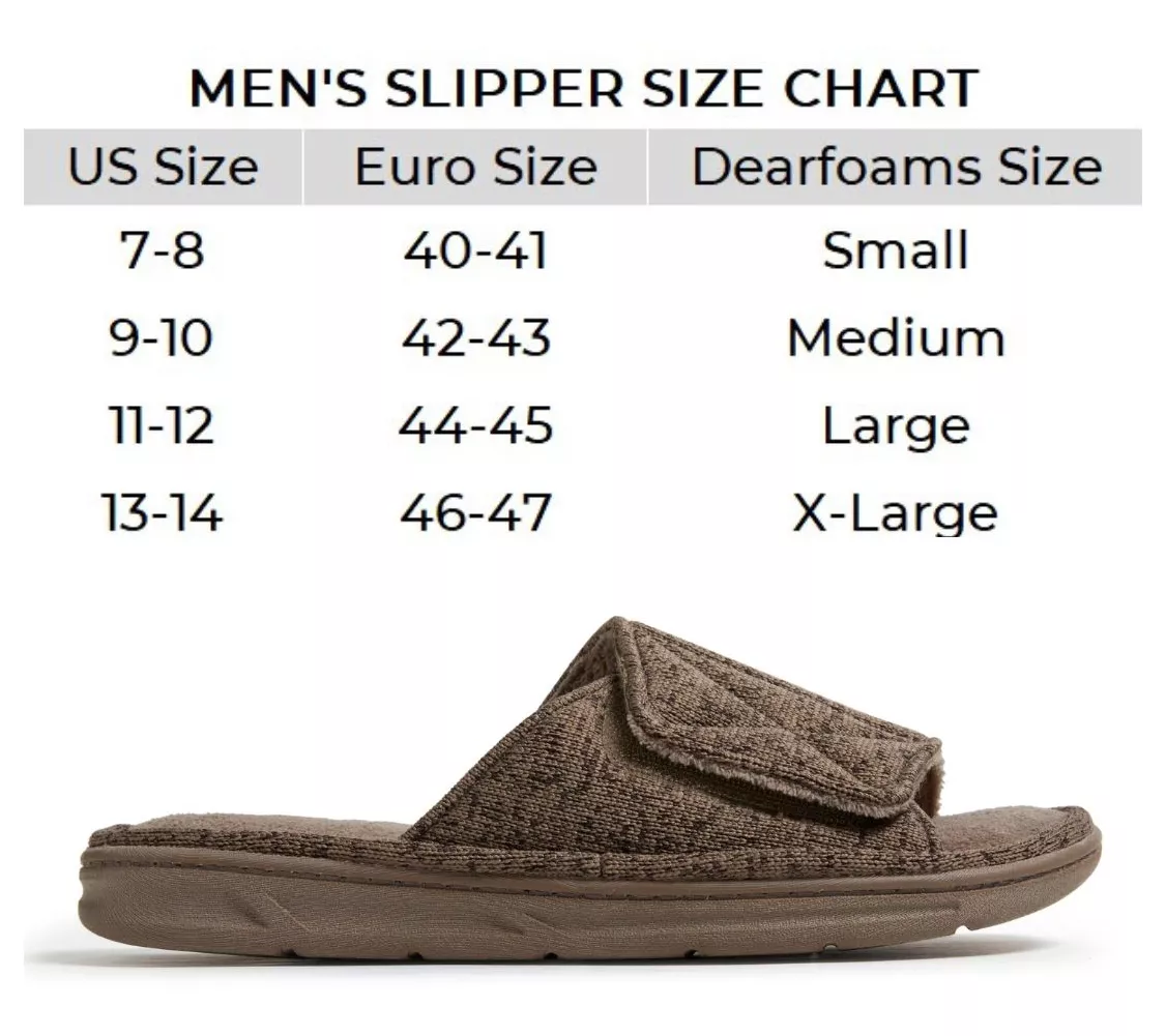 Dearfoams Men's Adjustable Memory Foam Slide Slipper - Chase