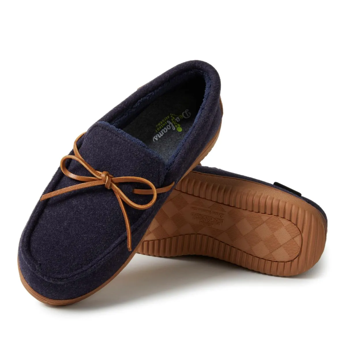      Dearfoams Men's Indoor/Outdoor Memory Foam Moccasin Slipper     