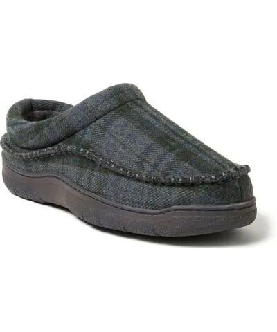 Dearfoams Men's Thompson Plaid Moccasin Toe Clog House Shoe Slipper