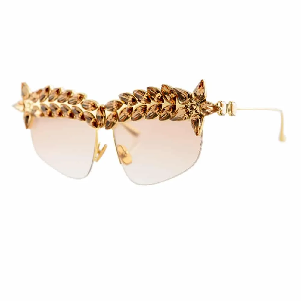 --Decadent too gold crystal sunglasses-