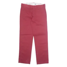 DICKIES Chino Mens Trousers Red Slim Straight W30 L32