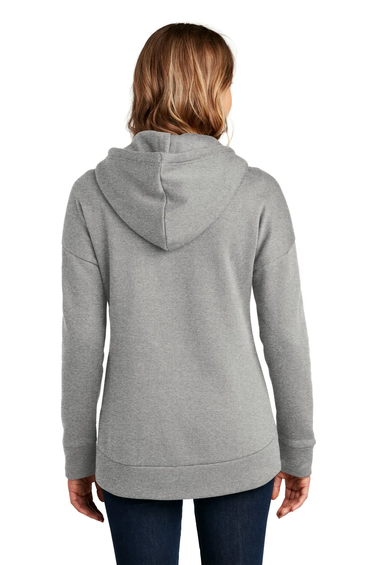 District Clothing DT1104 District    Women's Perfect Weight    Fleece Drop Shoulder Full-Zip Hoodie SKU: DT1104