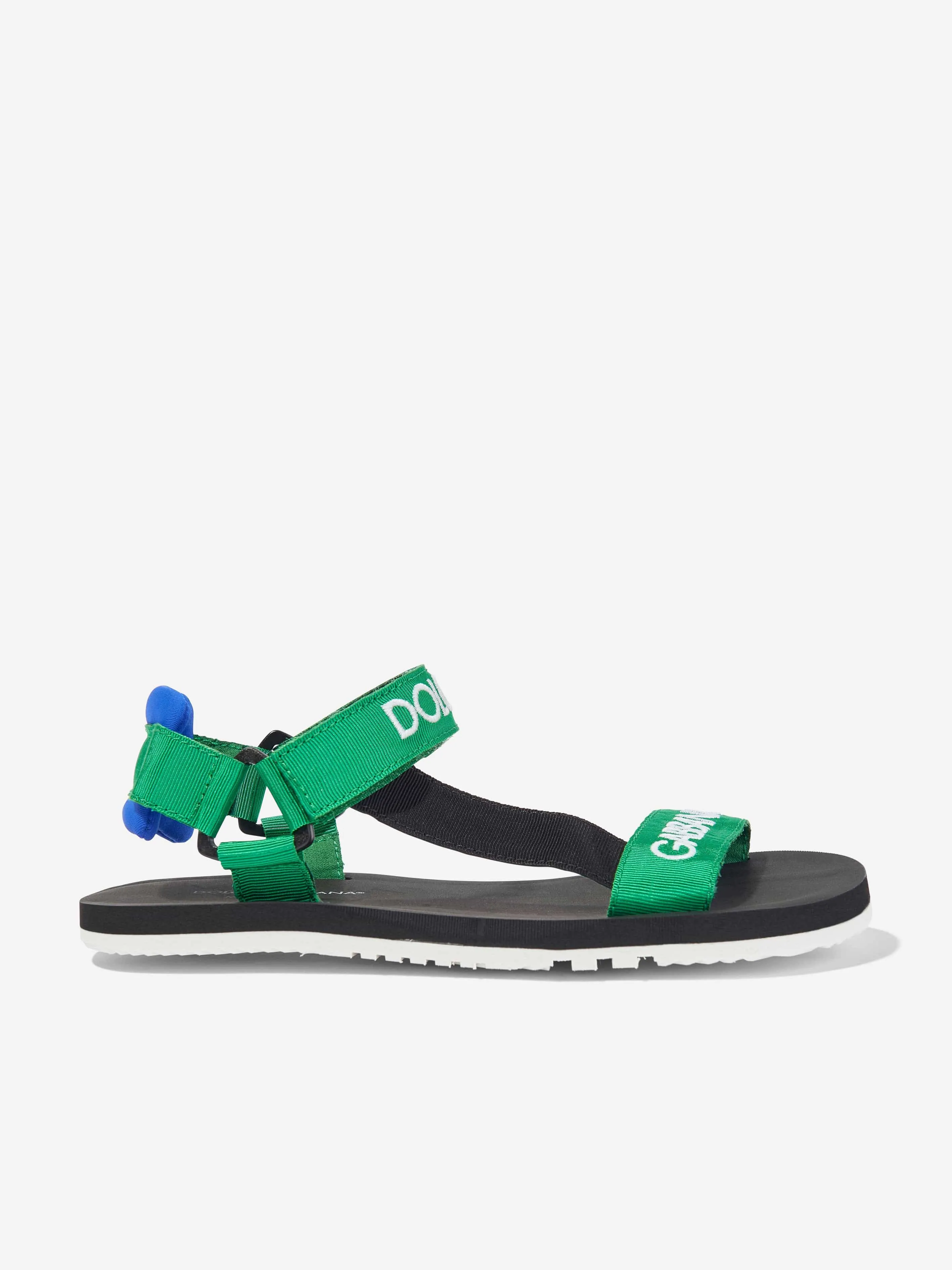 Dolce & Gabbana Boys Logo Strap Sandals in Green